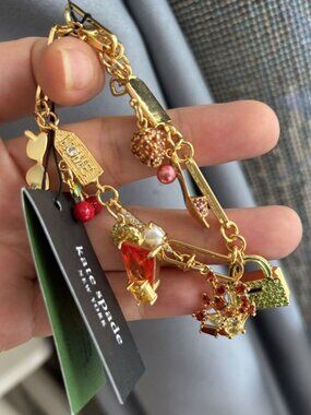 Kate Spade Women's Bracelet Lemon Cocktail Bag Multi-Charm Personality Bracelet